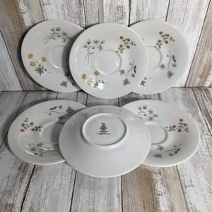 Royal Doulton Springtime Saucers Set of 5 Fine China Floral Pattern T C 1113